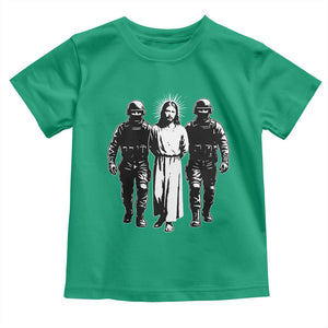 Jesus Arrested Parody Toddler T Shirt Funny Immigrant Rights Political Protest TS11 Irish Green Print Your Wear