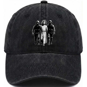 Jesus Arrested Parody Washed Cotton Baseball Cap Funny Immigrant Rights Political Protest TS11 Print Your Wear