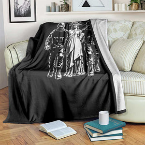 Statue Of Liberty Arrested Throw Blanket Funny Immigrant Rights Political Protest TS11 Print Your Wear