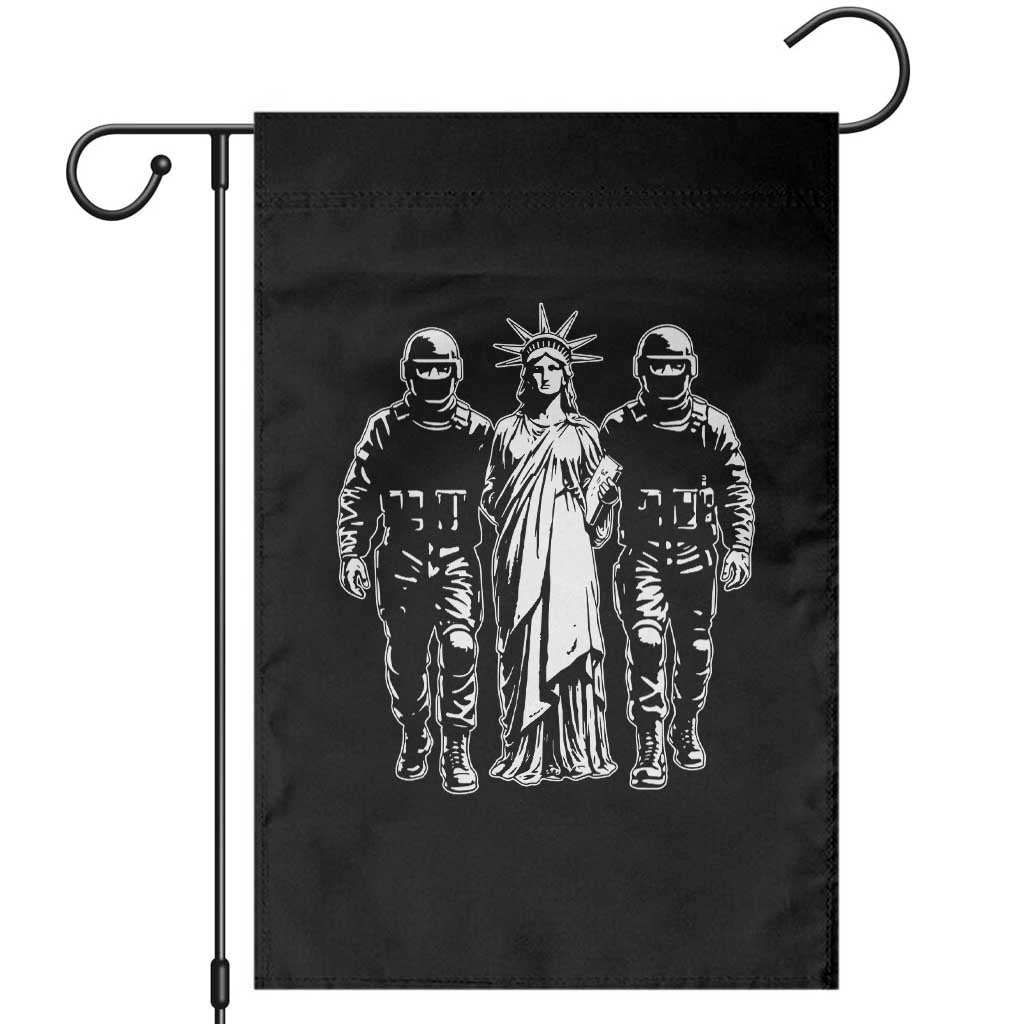 Statue Of Liberty Arrested Garden Flag Funny Immigrant Rights Political Protest TS11 Black Print Your Wear