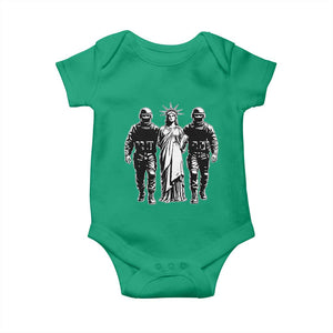 Statue Of Liberty Arrested Baby Onesie Funny Immigrant Rights Political Protest TS11 Irish Green Print Your Wear