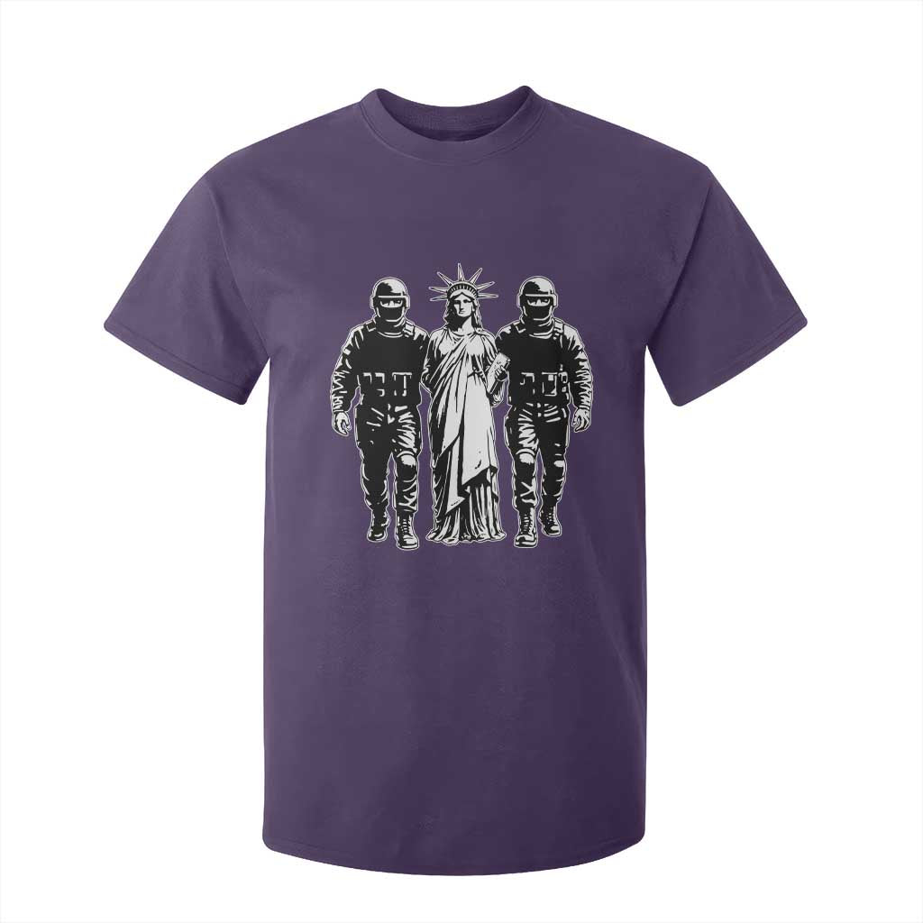 Statue Of Liberty Arrested T Shirt For Kid Funny Immigrant Rights Political Protest TS11 Purple Print Your Wear