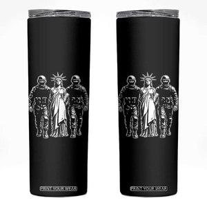 Statue Of Liberty Arrested Skinny Tumbler Funny Immigrant Rights Political Protest TS11 Black Print Your Wear