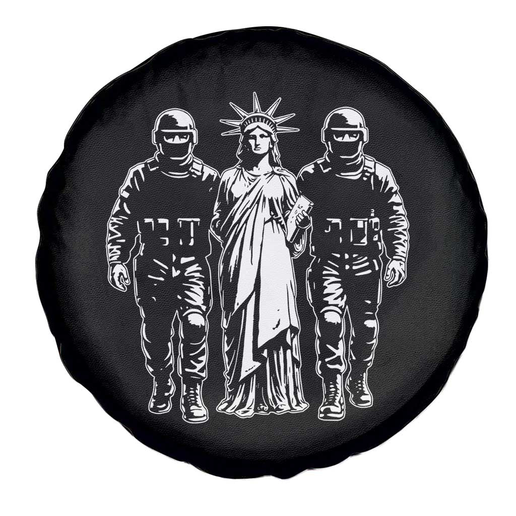 Statue Of Liberty Arrested Spare Tire Cover Funny Immigrant Rights Political Protest TS11 Print Your Wear