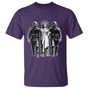 Statue Of Liberty Arrested T Shirt - Funny Immigrant Rights Political Protest Tee TS11 Purple Print Your Wear