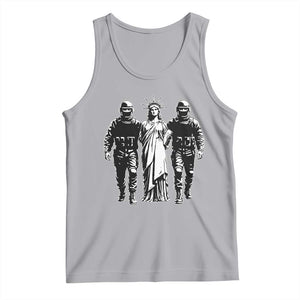 Statue Of Liberty Arrested Tank Top Funny Immigrant Rights Political Protest TS11 Athletic Heather Print Your Wear