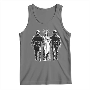 Statue Of Liberty Arrested Tank Top Funny Immigrant Rights Political Protest TS11 Black Heather Print Your Wear