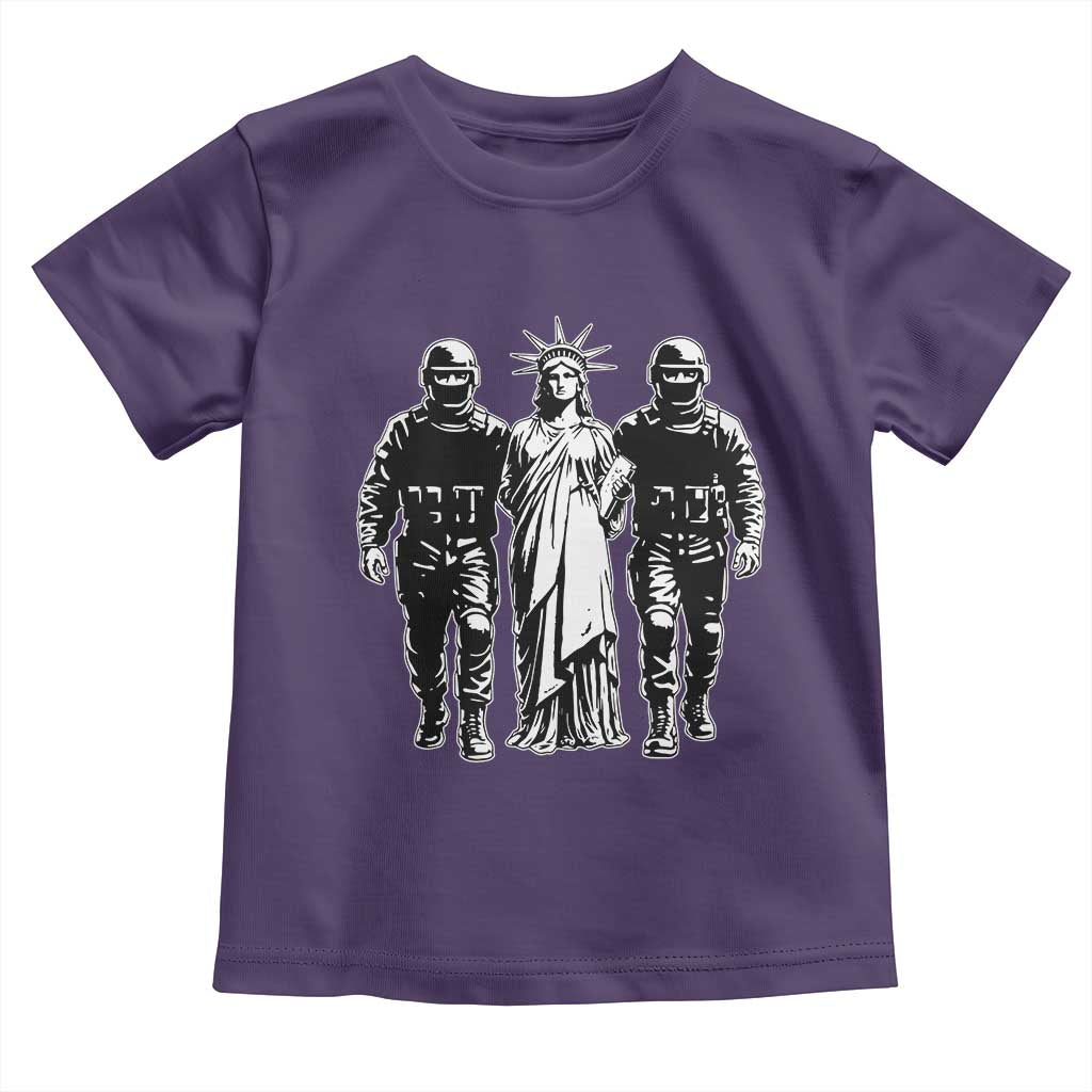 Statue Of Liberty Arrested Toddler T Shirt Funny Immigrant Rights Political Protest TS11 Purple Print Your Wear