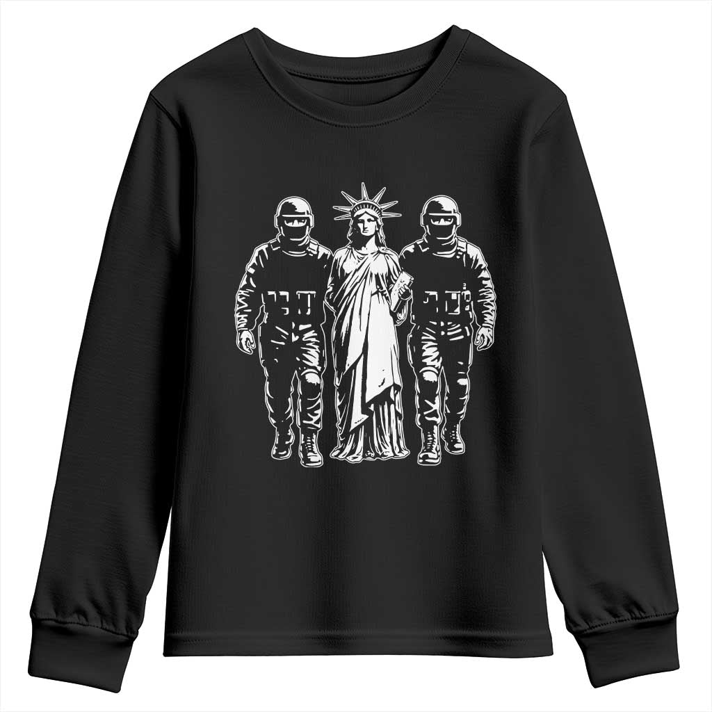 Statue Of Liberty Arrested Youth Sweatshirt Funny Immigrant Rights Political Protest TS11 Black Print Your Wear