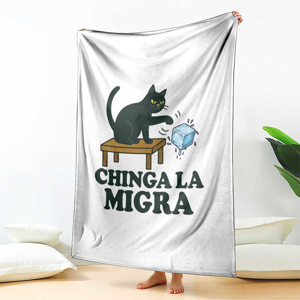 Chinga La Migra Throw Blanket Funny Immigration Rights Cat Political TS11 Print Your Wear