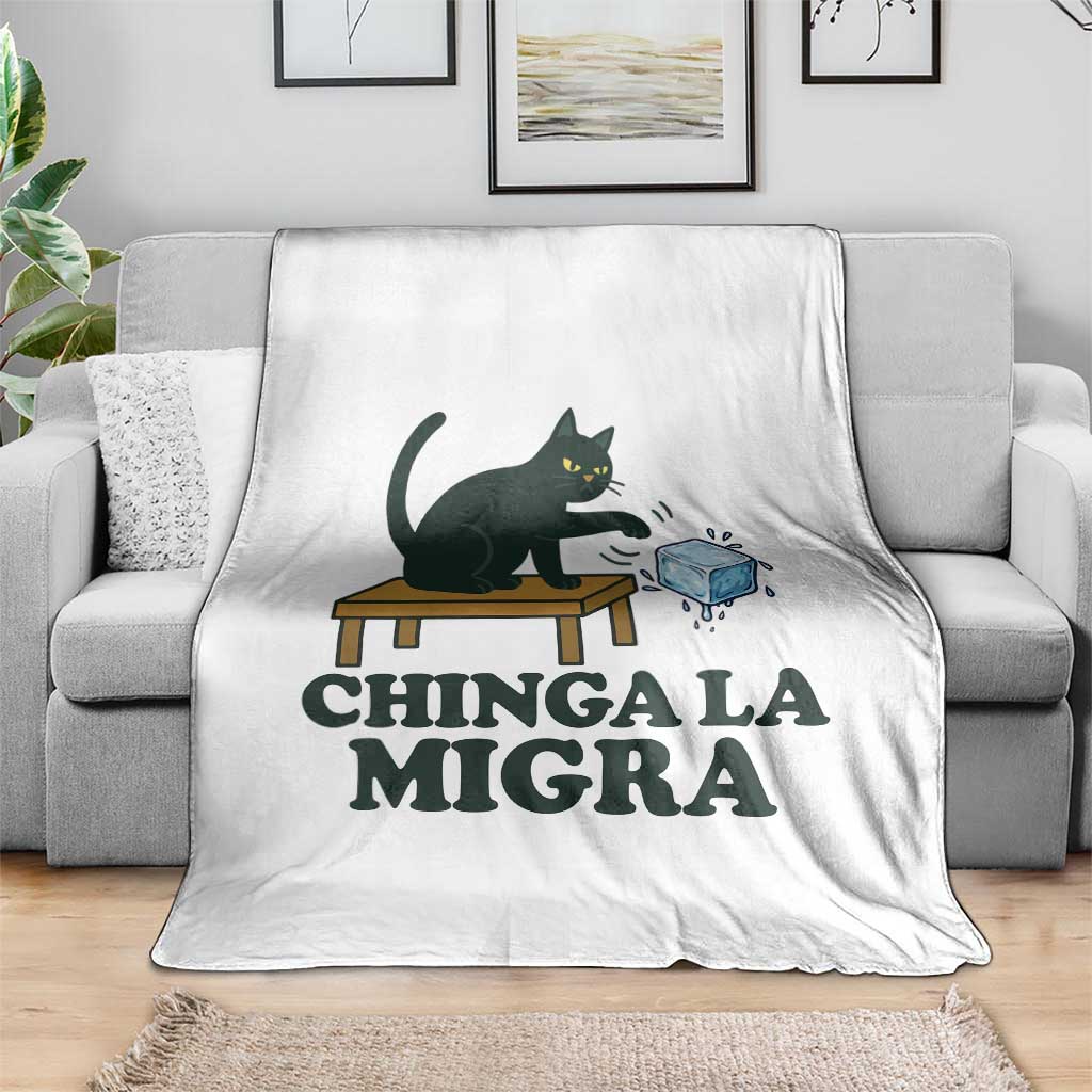 Chinga La Migra Throw Blanket Funny Immigration Rights Cat Political TS11 Print Your Wear