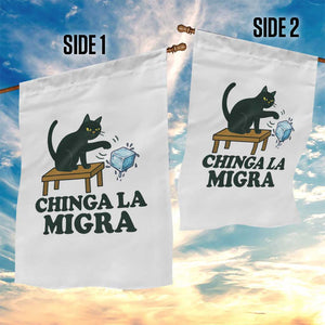 Chinga La Migra Garden Flag Funny Immigration Rights Cat Political TS11 Print Your Wear