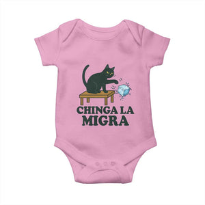 Chinga La Migra Baby Onesie Funny Immigration Rights Cat Political TS11 Light Pink Print Your Wear
