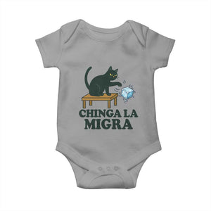 Chinga La Migra Baby Onesie Funny Immigration Rights Cat Political TS11 Sport Gray Print Your Wear
