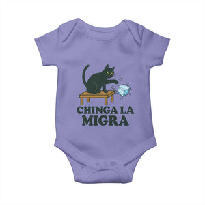 Chinga La Migra Baby Onesie Funny Immigration Rights Cat Political TS11 Violet Print Your Wear