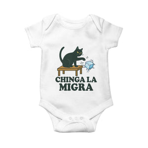 Chinga La Migra Baby Onesie Funny Immigration Rights Cat Political TS11 White Print Your Wear
