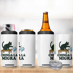 Chinga La Migra 4 in 1 Can Cooler Tumbler Funny Immigration Rights Cat Political TS11 Print Your Wear
