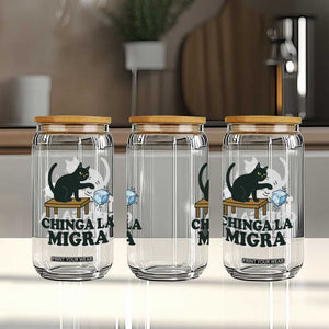 Chinga La Migra Glass Can Funny Immigration Rights Cat Political TS11 Print Your Wear