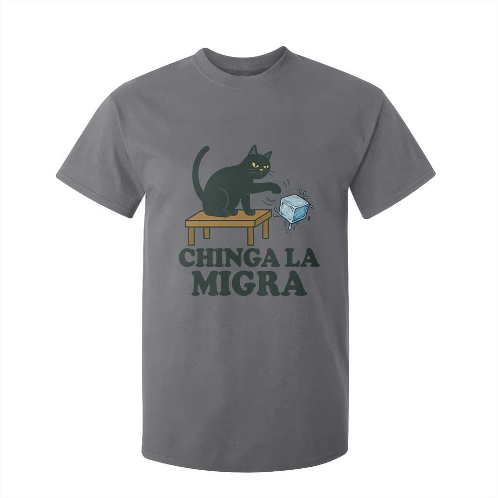 Chinga La Migra T Shirt For Kid Funny Immigration Rights Cat Political TS11 Charcoal Print Your Wear