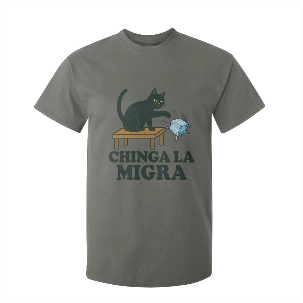 Chinga La Migra T Shirt For Kid Funny Immigration Rights Cat Political TS11 Military Green Print Your Wear