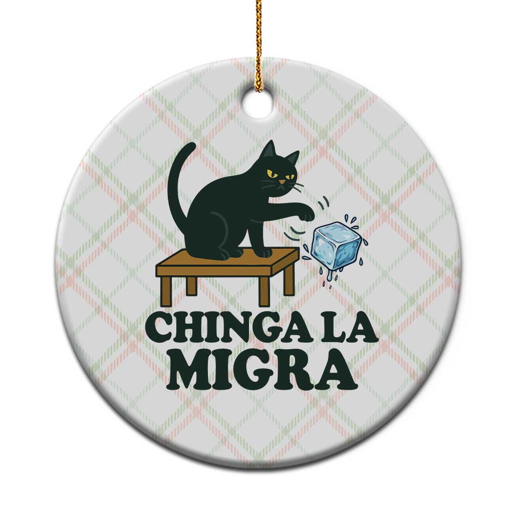 Chinga La Migra Ceramic Ornament Funny Immigration Rights Cat Political TS11 1pc Christmas Plaid Print Your Wear
