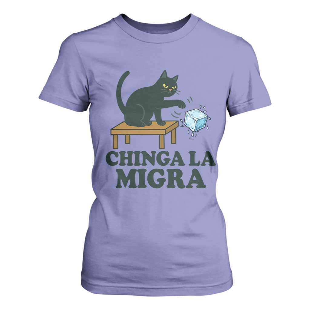 Chinga La Migra T Shirt For Women Funny Immigration Rights Cat Political TS11 Violet Print Your Wear