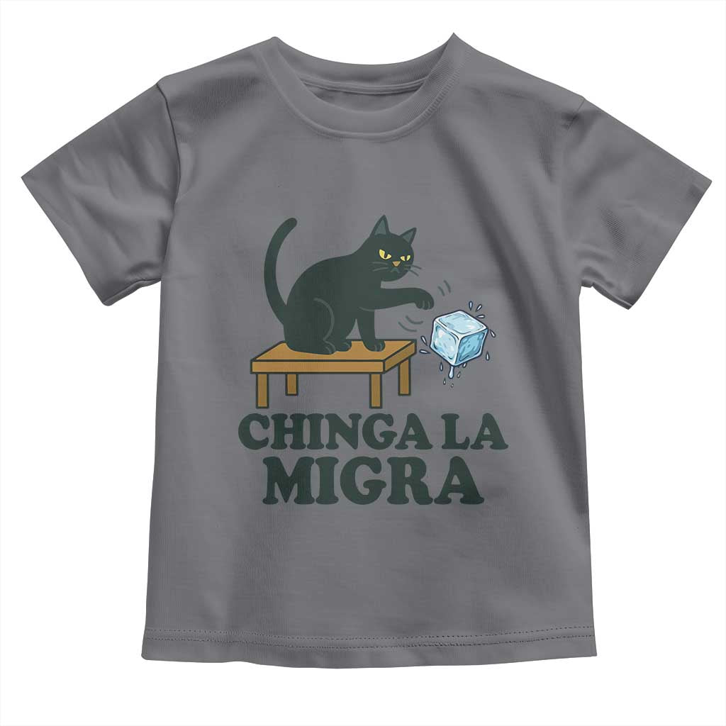 Chinga La Migra Toddler T Shirt Funny Immigration Rights Cat Political TS11 Charcoal Print Your Wear