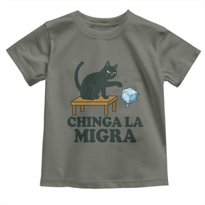 Chinga La Migra Toddler T Shirt Funny Immigration Rights Cat Political TS11 Military Green Print Your Wear