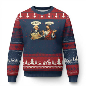 Funny Its Like They Didnt Listen At All Bro Same Meme Ugly Christmas Sweater TS11 Navy Red Print Your Wear