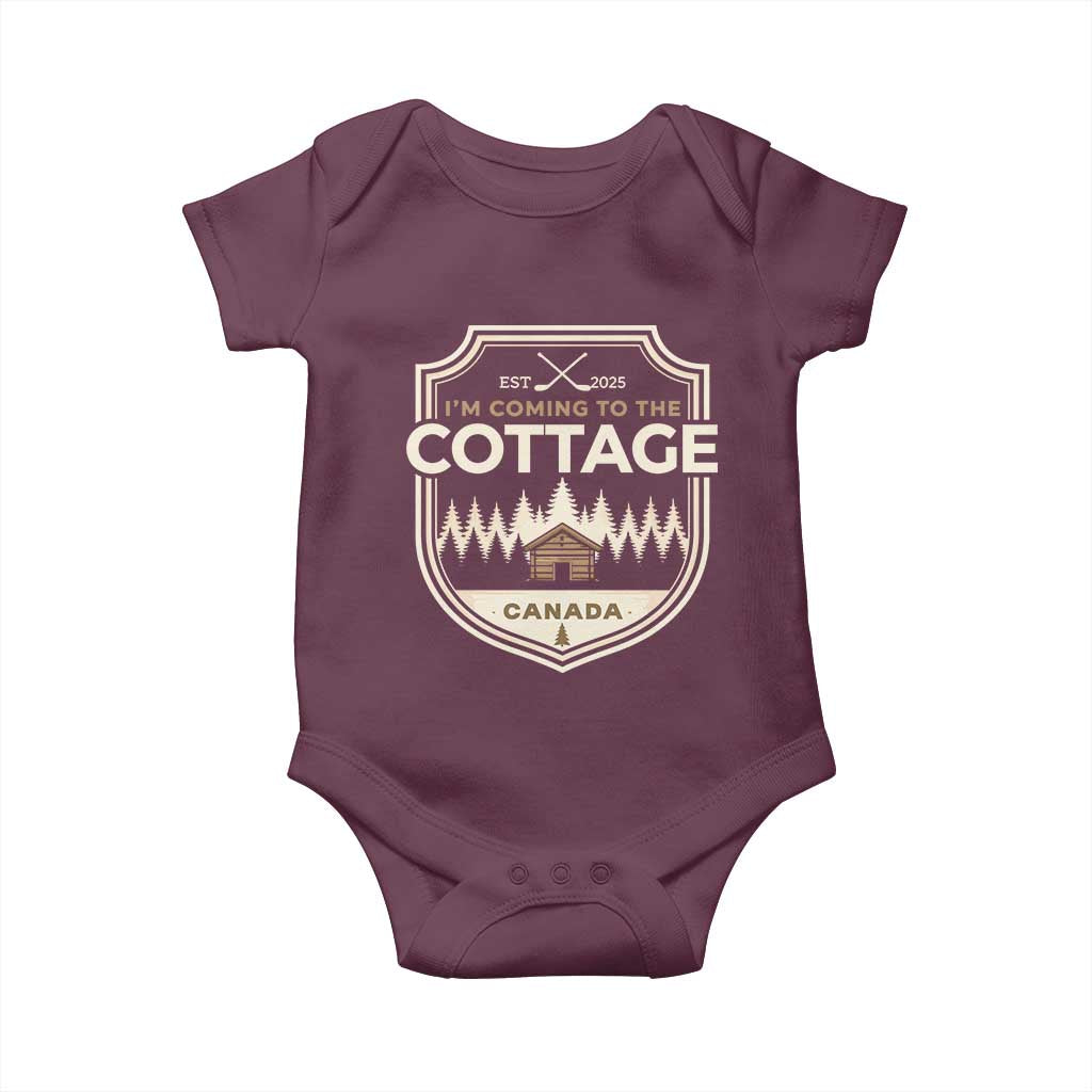 I Am Coming To The Cottage Baby Onesie - Funny Romance Hockey Humor Baby Gift TS11 Maroon Print Your Wear
