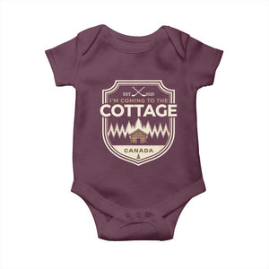 I Am Coming To The Cottage Baby Onesie - Funny Romance Hockey Humor Baby Gift TS11 Maroon Print Your Wear