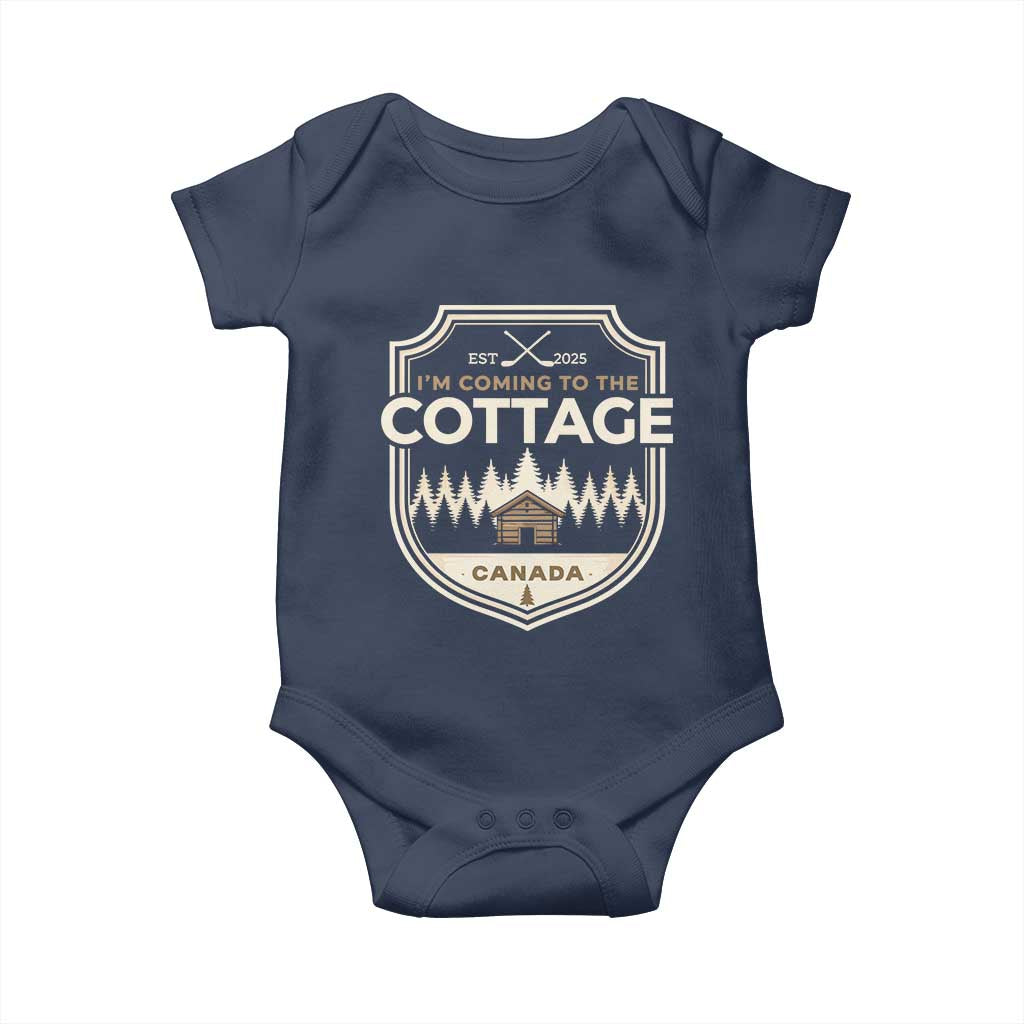 I Am Coming To The Cottage Baby Onesie - Funny Romance Hockey Humor Baby Gift TS11 Navy Print Your Wear