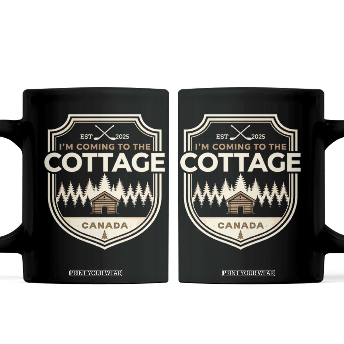 I Am Coming To The Cottage Coffee Mug Funny Romance Hockey TS11 Black Print Your Wear