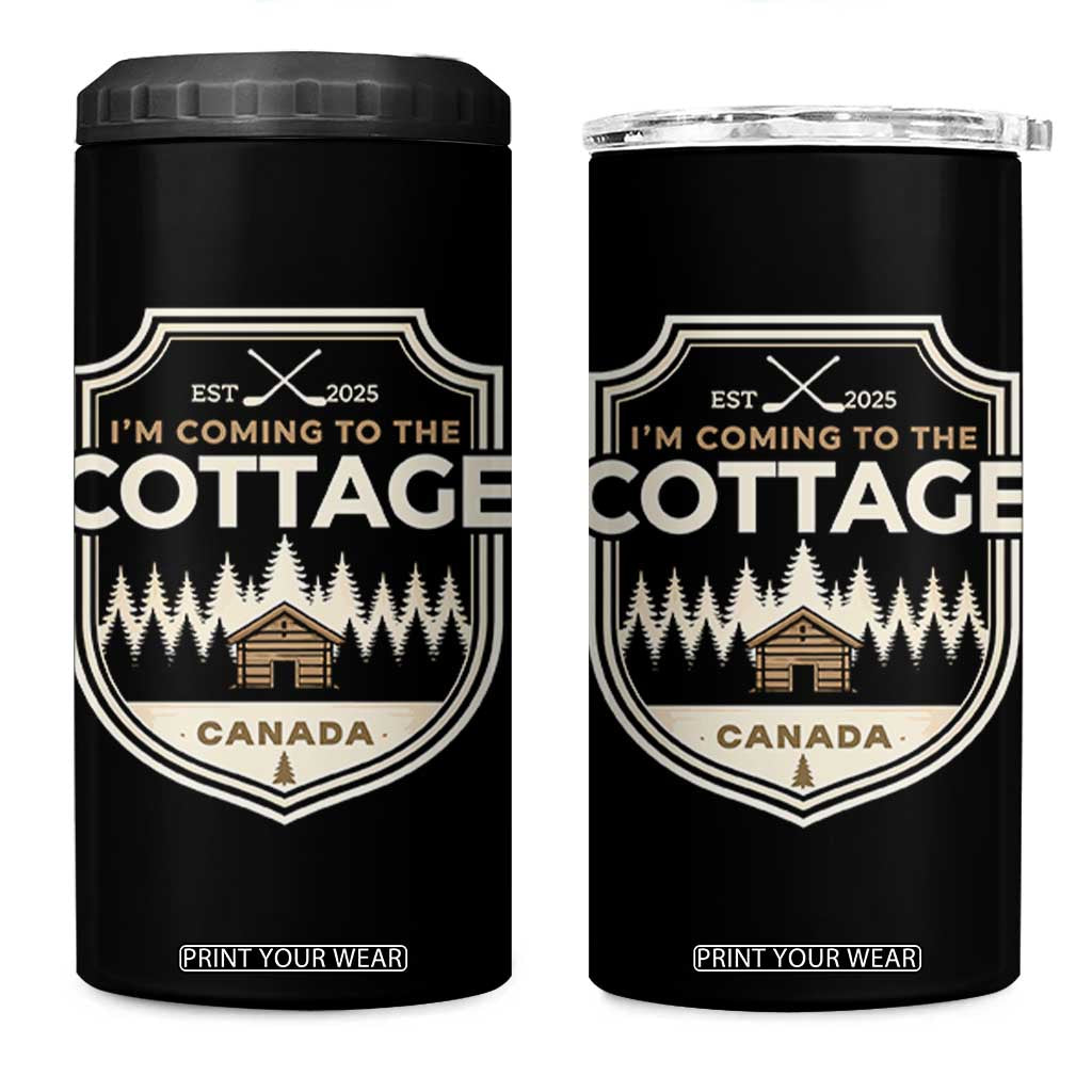 I Am Coming To The Cottage 4 in 1 Can Cooler Tumbler Funny Romance Hockey TS11 One Size: 16 oz Black Print Your Wear