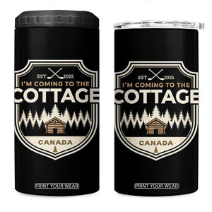 I Am Coming To The Cottage 4 in 1 Can Cooler Tumbler Funny Romance Hockey TS11 One Size: 16 oz Black Print Your Wear
