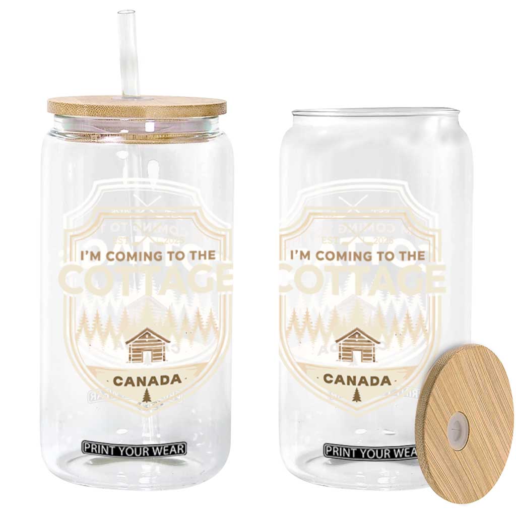 I Am Coming To The Cottage Glass Can Funny Romance Hockey TS11 Print Your Wear