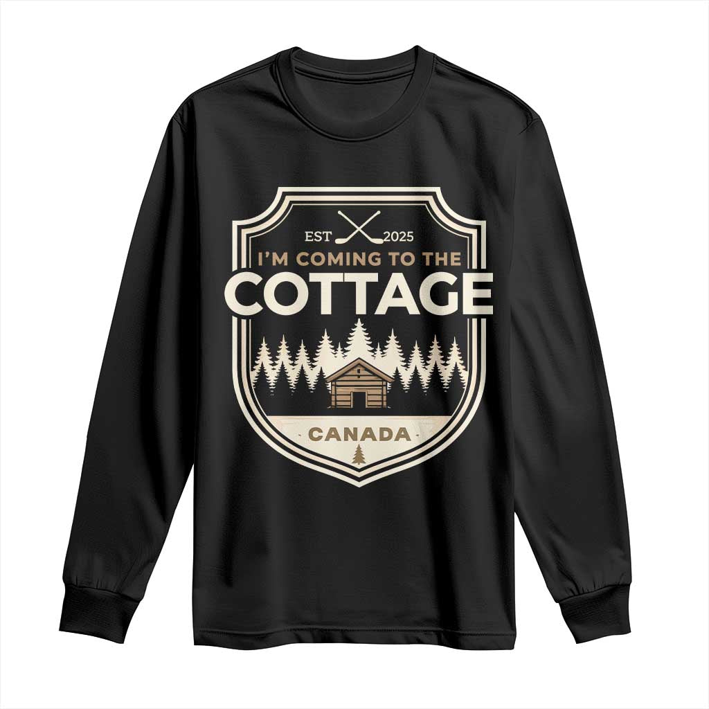 I Am Coming To The Cottage Long Sleeve Shirt Funny Romance Hockey TS11 Black Print Your Wear
