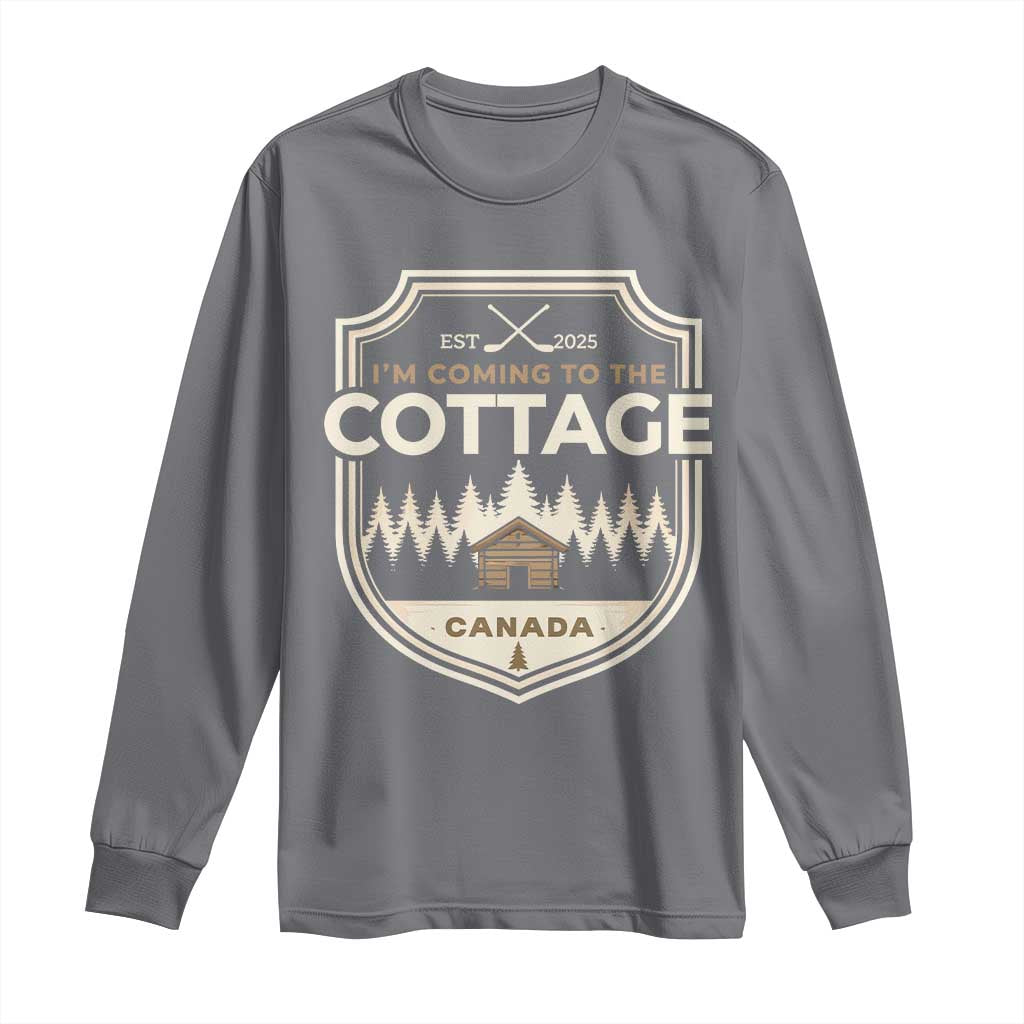 I Am Coming To The Cottage Long Sleeve Shirt Funny Romance Hockey TS11 Charcoal Print Your Wear