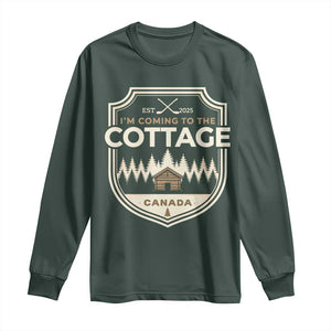 I Am Coming To The Cottage Long Sleeve Shirt Funny Romance Hockey TS11 Dark Forest Green Print Your Wear