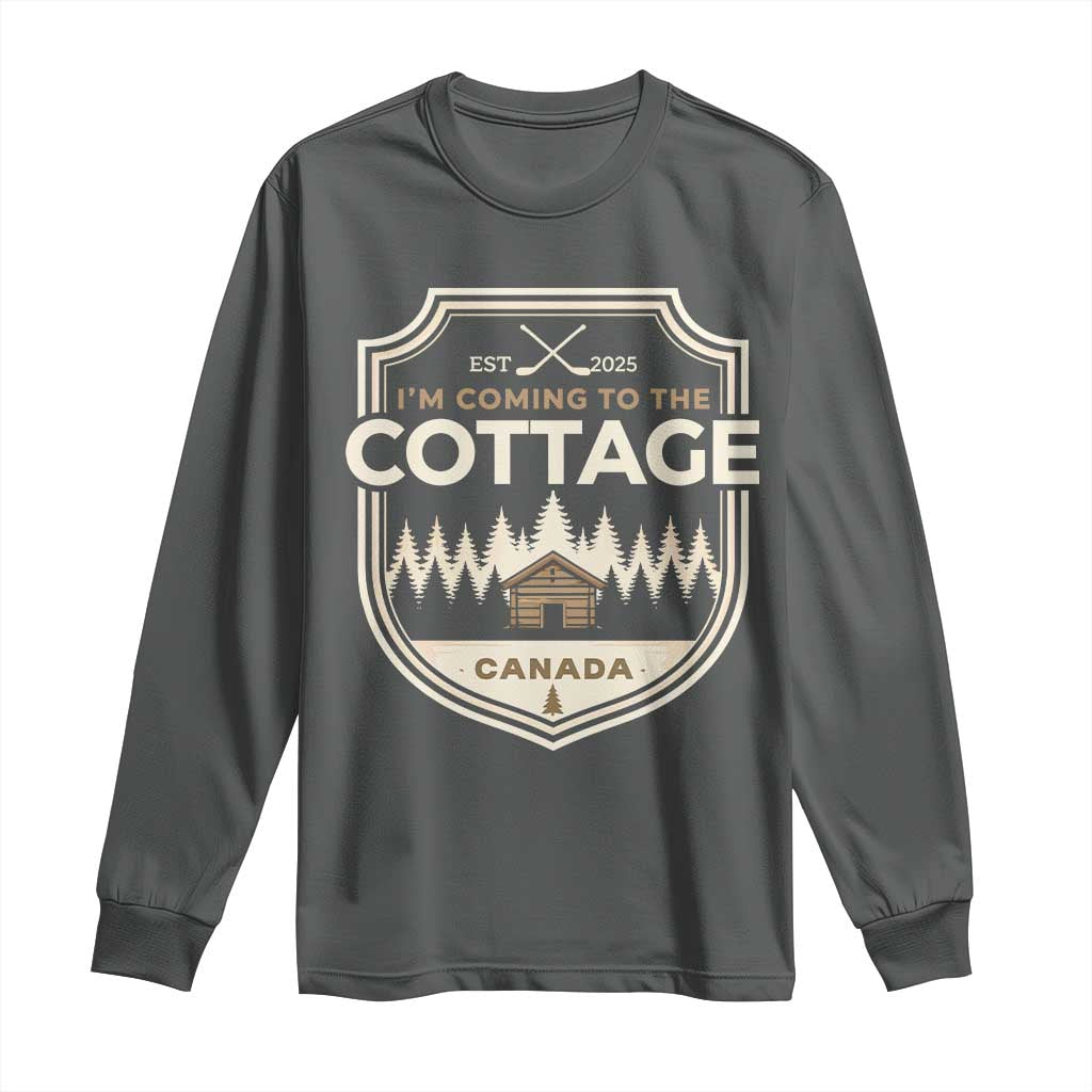 I Am Coming To The Cottage Long Sleeve Shirt Funny Romance Hockey TS11 Dark Heather Print Your Wear