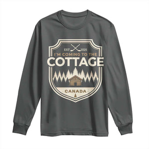 I Am Coming To The Cottage Long Sleeve Shirt Funny Romance Hockey TS11 Dark Heather Print Your Wear