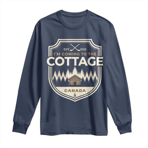 I Am Coming To The Cottage Long Sleeve Shirt Funny Romance Hockey TS11 Navy Print Your Wear