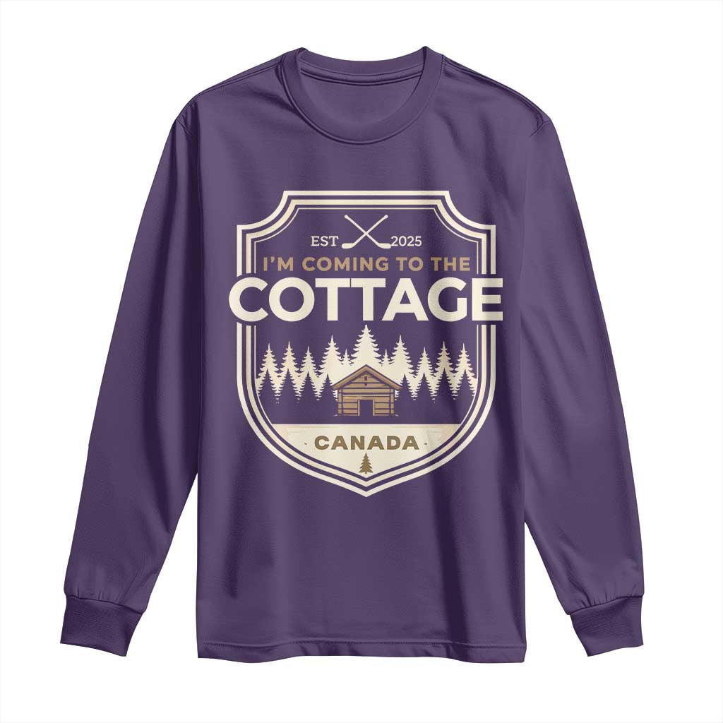 I Am Coming To The Cottage Long Sleeve Shirt Funny Romance Hockey TS11 Purple Print Your Wear