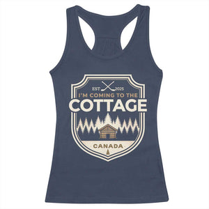 I Am Coming To The Cottage Racerback Tank Top Funny Romance Hockey TS11 Navy Print Your Wear
