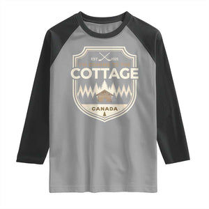 I Am Coming To The Cottage Raglan Shirt Funny Romance Hockey TS11 Sport Gray Black Print Your Wear