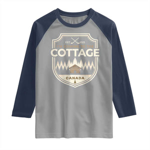I Am Coming To The Cottage Raglan Shirt Funny Romance Hockey TS11 Sport Gray Navy Print Your Wear