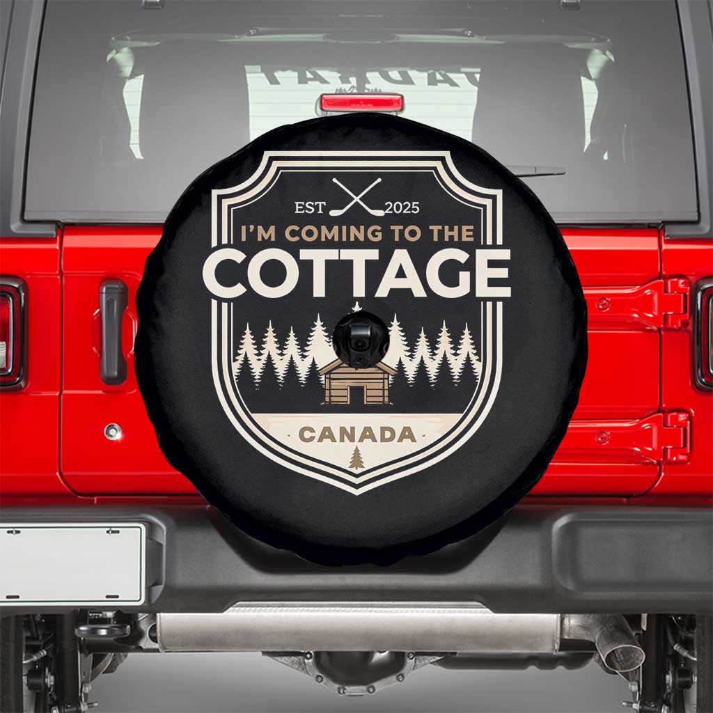 I Am Coming To The Cottage Spare Tire Cover Funny Romance Hockey TS11 Black Print Your Wear