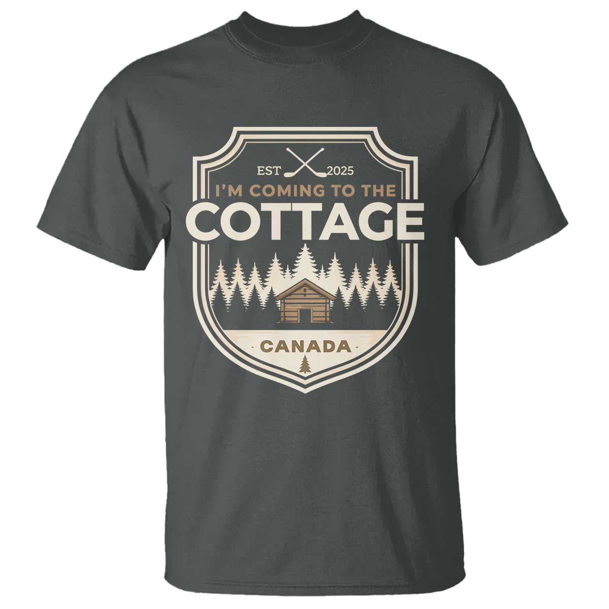 I Am Coming To The Cottage T Shirt - Funny Romance Hockey Humor Tee TS11 Dark Heather Print Your Wear