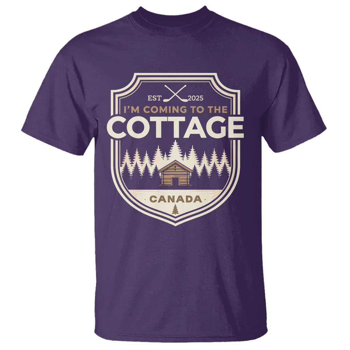 I Am Coming To The Cottage T Shirt - Funny Romance Hockey Humor Tee TS11 Purple Print Your Wear