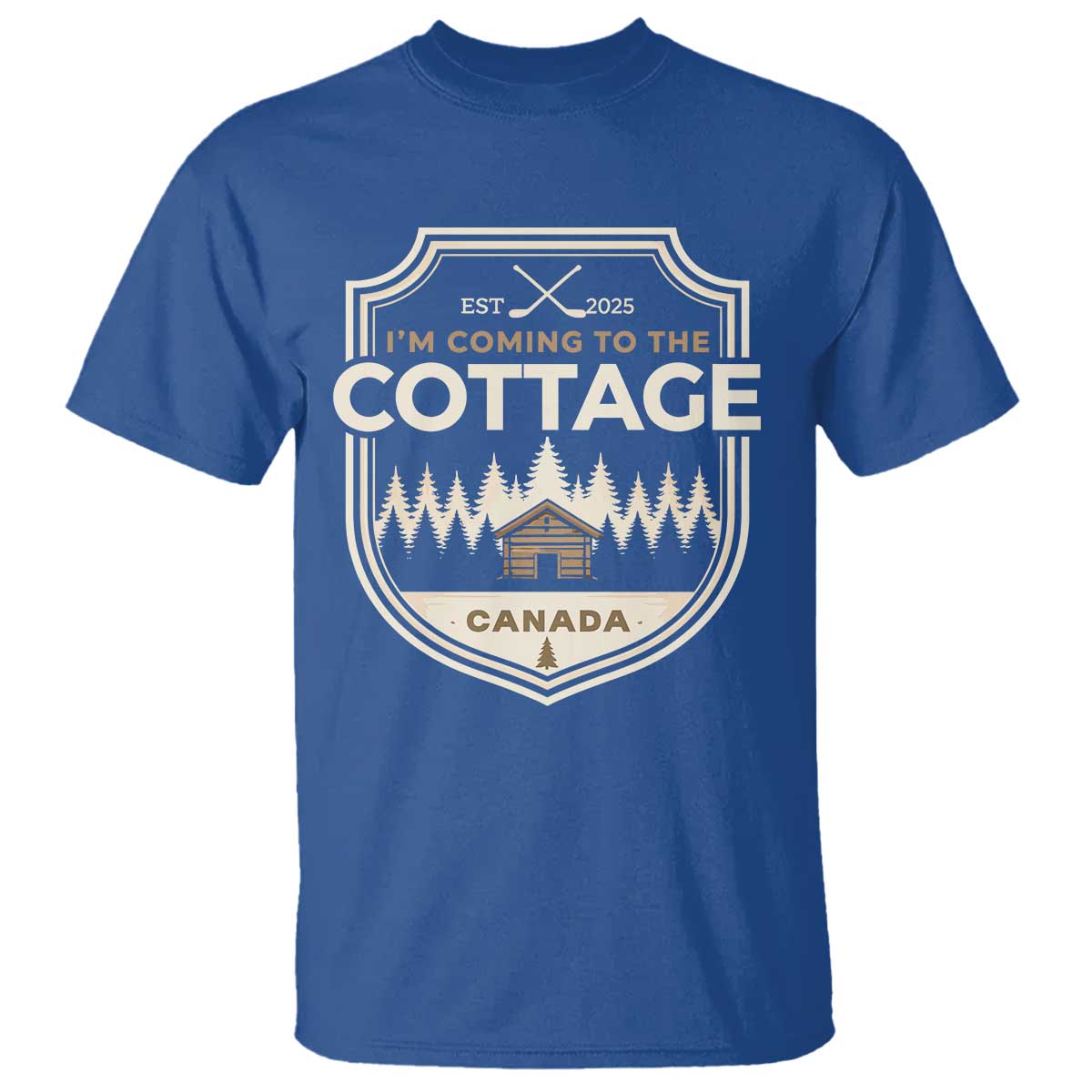 I Am Coming To The Cottage T Shirt - Funny Romance Hockey Humor Tee TS11 Royal Blue Print Your Wear